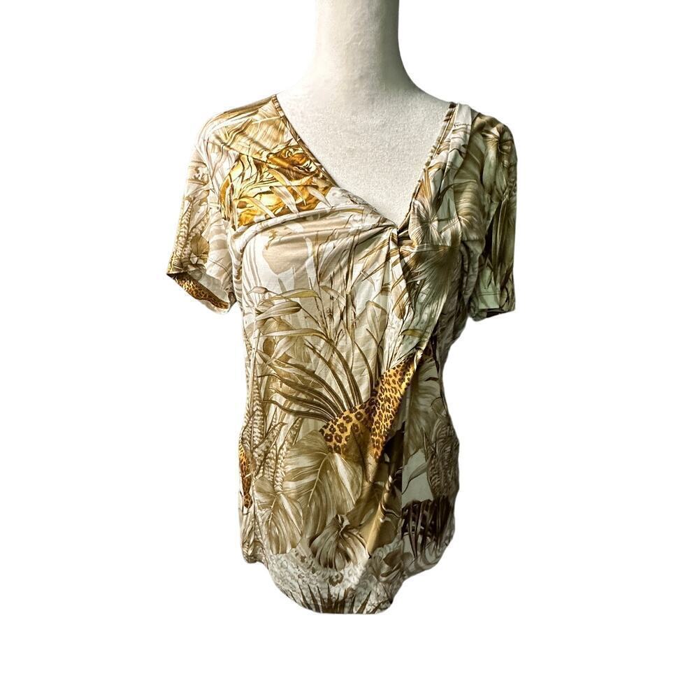 Salvatore Ferragamo Tiger Safari Print Top Size Large
